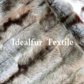 Embossed Luxury Synthetic Fur/Strip Printing Faux Animal Fur